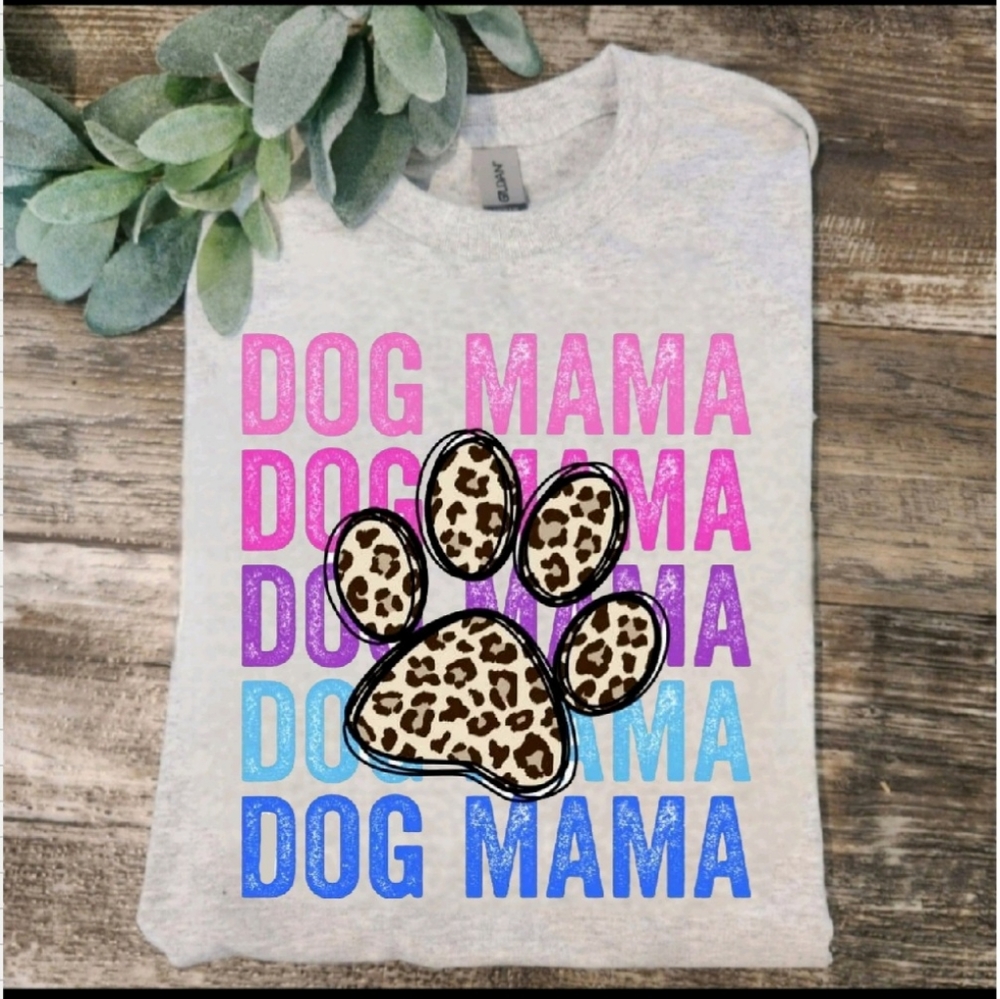 Dog mama shirt cute cheetah print popular dog mom
